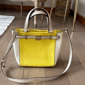Kate Spade Yellow and Cream Satchel